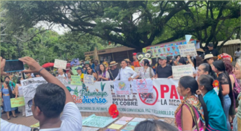 A protest against extractivism in Colombia. Photo by Angela Sánchez Alfonso